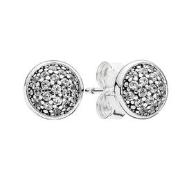 Sparkling Pave Disc Stud Earring Set 925 Sterling Silver Party Sieraden voor vrouwelijke mannen met originele doos voor Pandora CZ Diamond Girlfriend Gift oorbellen