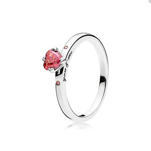 Sparkling Red Heart Ring voor Pandora Authentieke Sterling Silver Wedding Sieraden Designer Ringen voor vrouwen Girlfriend Gift Crystal Diamond Love Ring met originele doos