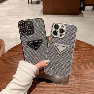 Cas de téléphone portable strass étincelants pour iPhone 14 13 12 11 Pro Max Designers unisexes Lettres iPhone Couverture Mode Luxe Casual Phonecase