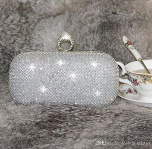Sprankelende Sequian Beaded Bridal Hand Bags Girls Party Knucklebox Bruidsaccessoires goedkope Beaded Clutches4513237
