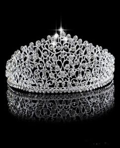 Plata brillante Boda grande Diamante Desfile Tiaras Diadema Cristal Coronas nupciales para novias Desfile de graduación Joyería para el cabello Tocado 4550737