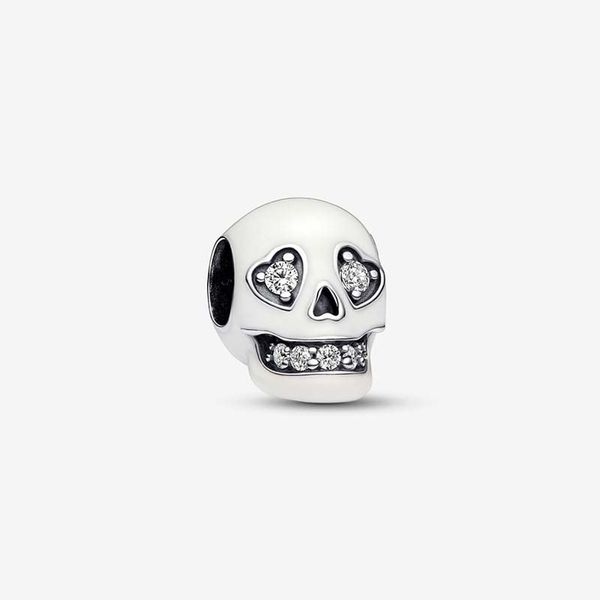 Sparkling Skull Charm Pandoras 925 Sterling Silver Luxury Charm Set Pulsera Fabricación de cuentas charms Diseñador Collar Colgante Caja original Fábrica al por mayor