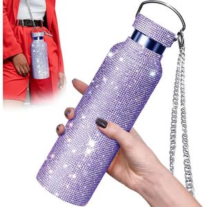 Sparkling sportwater geïsoleerde bling steiger roestvrijstalen thermische fles