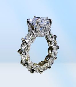 Sparkling Vintage 925 Sterling Silver Rings Big Round Cut CZ Diamond Promise Women Wedding Bridal Ring7782869