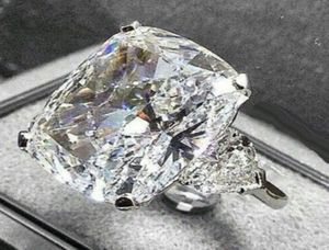Sparkling vintage sieraden paar ringen 925 sterling zilveren grote ovaal gesneden diamant vrouwen bruids ring set cadeau5331251
