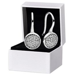 Boucles d'oreilles goutte d'eau pétillante en argent sterling véritable pour Pandora CZ diamant bijoux de fête de mariage pour femmes petite amie cadeau designer boucle d'oreille avec boîte d'origine