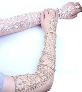 Gants de mariée scintillant Bracelet Brace Lace Brides Crystals Crystals Perles de bracelet Bracelet Bracelet Bracelet Mariage Accesso1220949