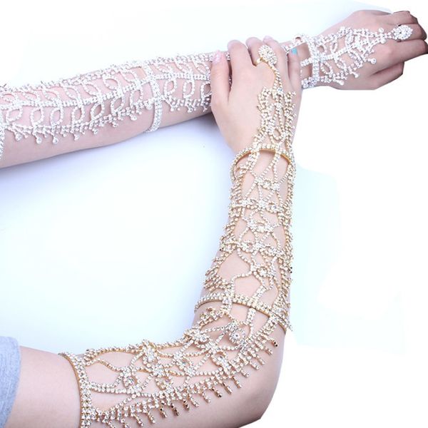 Glants de mariée scintillant Bracelet Brace Lace Brides Crystals Crystals Perles de bracelet Bracelet Bracelet Bracelet Mariage Accessoires 259A