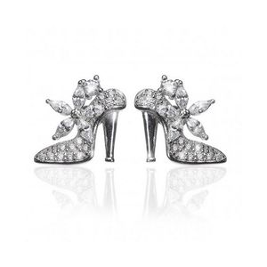 Cristal brillant chaussures à talons hauts forme boucle d'oreille femmes boucles d'oreilles mignonnes bijoux de mode pour la fête de cadeau