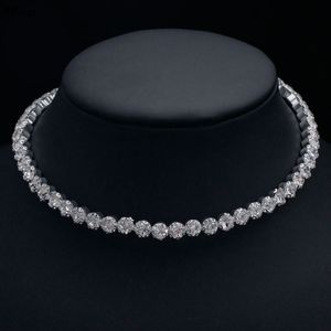 Sparkly Crystals Bridal Necklace For Wedding Luxury Shiny Women Necklace Jewelry Birthday Valentines Day Gift CL3018