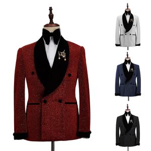 Sparkly Fashion Men's Suit Blazer Shawl Lapel Tuxedos Slim Fit bruidegomslijtage voor bruiloft prom avondfeestje alleen jas aanpassing