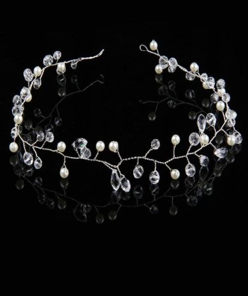 Joyería para el cabello de plata y oro brillante, tiaras de perlas de imitación de cristal, diademas para novia, fiesta de boda, coronas, diademas, diamantes de imitación brillantes H2111651