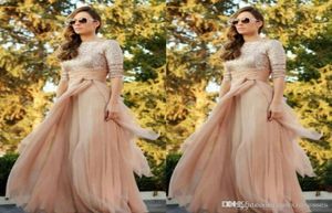 Sparkly Maid of Honor -jurk Aline Sexy Crew Long Sleeve pailletten Ruches Floorlength Bridesmaid Dresses 2018 Custom Made59634015620568