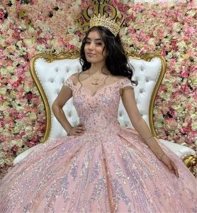 Sparkly Pink Sweet 16 baljurk Quinceanera jurken kralen pailletten mouwloos vestido de 15 anos quinceanera 2022