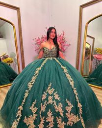 Robe princesse Quinceanera scintillante, épaules dénudées, avec des Appliques en dentelle, avec gros nœud papillon, robe De bal pour filles, 15 ans