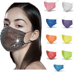 Sparkly Rhinestone Mesh Face Mask Masquerade Mask voor vrouwen Glitter Face Mask Bling Face Maskers Kerstcosplayfeestje