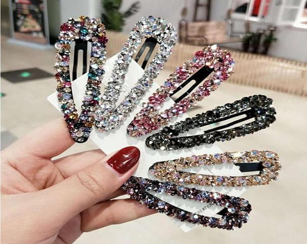 Pinzas para el cabello con diamantes de imitación brillantes para mujer, pasadores de cristal con purpurina, horquillas de metal, pasadores, joyería para el cabello para niñas 2818021