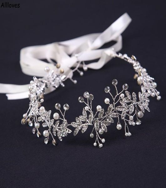 Tocados de novia con lentejuelas brillantes, tocados para fiestas de boda, diadema con diamantes de imitación plateados, banda para el pelo para mujer, tocado, accesorio para el cabello 1020274