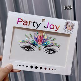 Sparkly Glanzende 3D Diamant Steentjes Gezicht Tattoo Sticker Make-up Wenkbrauw Sticker Gezicht Sieraden Zelfklevende Party Facial Sieraden