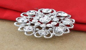 Sparkly Verzilverd Helder Strass Kristal Diamant Mooi Ontwerp Klein Hart Bloem Broche Feest Prom Cadeau Pins7164082