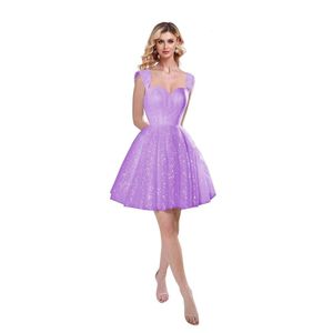 Sparkly Tule Homecoming Korte Sweetheart Prom -jurken voor vrouwen Princess Formele kleding Prom Amz