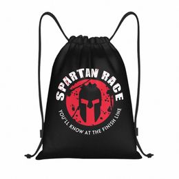 Spartan Race Sparta Spirit Sac à dos avec cordon de serrage Femmes Hommes Sport Gym Sackpack Sac de magasin portable Sack O0vq #