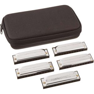 SPC spécial Twenty Harmonica 5 Pack avec boîtier - harmonicas de qualité supérieure dans un cas pratique pour un stockage et un transport faciles