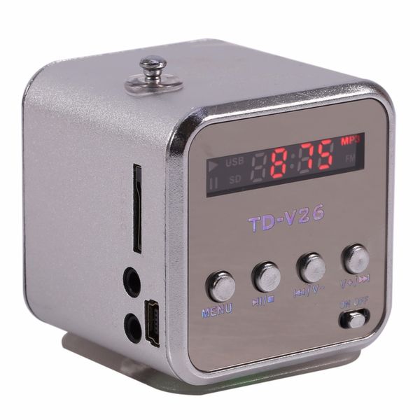 Freeshipping Speaker Mini Digital LCD Sound Lecteur de musique portable Micro SD / TF Radio FM USB Carte TF Haut-parleur Lecteur de musique Mini haut-parleur