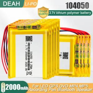 Haut-parleurs 104050 3.7v 2000mah batterie au Lithium polymère Rechargeable pour Gps Mp3 Mp4 lumière LED Pda Bluetooth haut-parleur Lipo Li Ion Lipo cellule