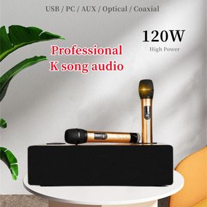 Altavoces Sistema de karaoke profesional de 120 W, conjunto de audio UHF, micrófono inalámbrico de mano, Altavoz Bluetooth para fiestas, reuniones, cine en casa, TV