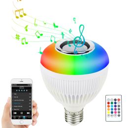 Haut-parleurs 12W RGB haut-parleur ampoule Bluetooth musique LED ampoule lampe contrôle chambre sommeil fête Folk Concert couleur décor à la maison fête couleur de la lumière