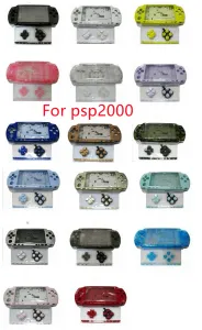 Haut-parleurs 14 ColorsReplacement Boîtier complet pour PSP 2000 PSP2000 Bouton de coque complet + autocollant + vis fabriquée en Chine