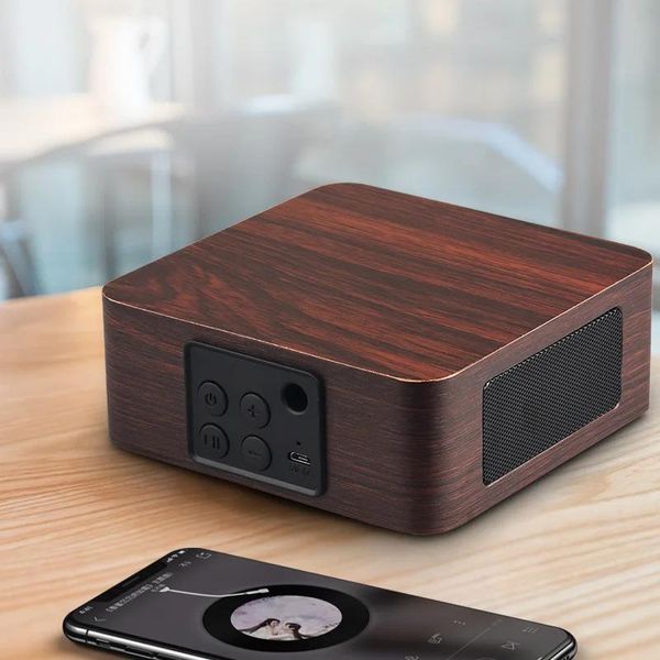 Haut-parleurs 202206275cdjknx Haut-parleur Bluetooth en bois Mini cadeau portable petite stéréo