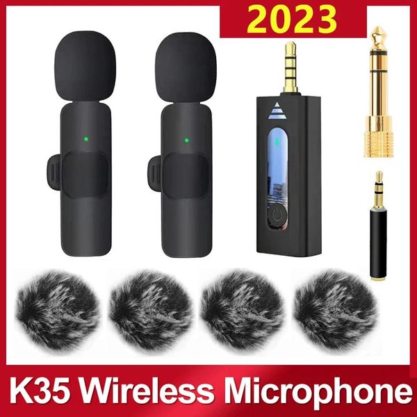 Haut-parleurs 2023 K35 3.5mm sans fil Lavalier revers réduction du bruit Microphone universel 3.5 meilleur micro d'enregistrement pour haut-parleur de caméra Smartphone