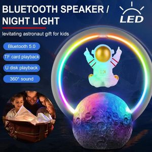 Luidsprekers 2023 Maglev Astronaut Bluetooth Subwoofer Luidspreker LED Nachtlampje Ornament Verjaardag Huwelijkscadeau Voor Thuis Slaapkamer Decoratie