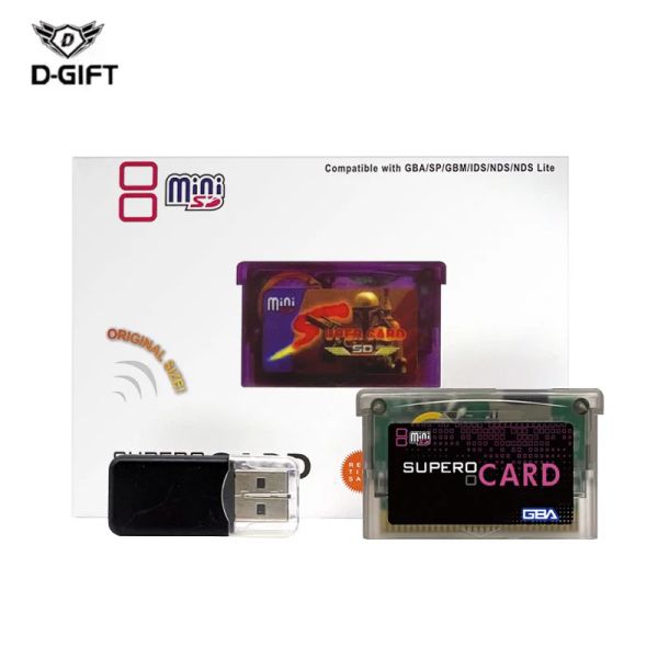 Haut-parleurs 2024 Supercard Card Mini SD Card Adaptateur pour GB / GBA / SP GBM IDS NDS NDSL GBASP Burning Card GBA GAME CARTRIDGE