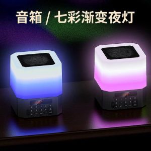 Altavoces 2080503hgh23Altavoz Bluetooth pequeña luz nocturna colorido táctil inteligente cambio de color altavoz creativo atmósfera luz sonido