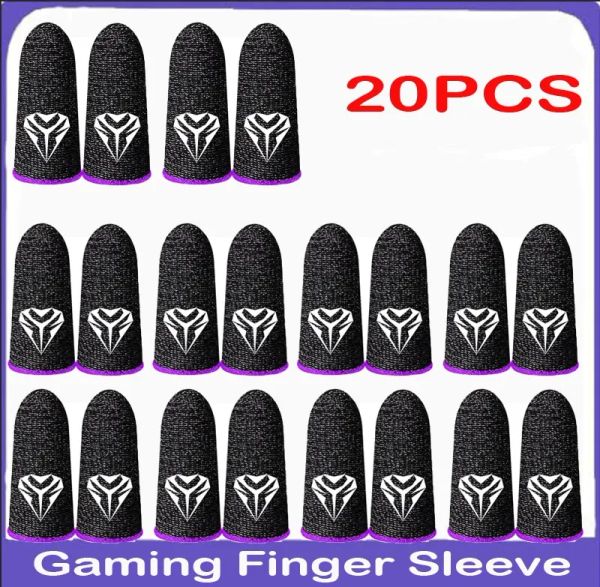 Altavoces 20pcs = 10pirs Ultrathin Gaming Finger Finger Finger Guantes de pulgar transpirable para pubg Guantes de la pantalla táctil móvil