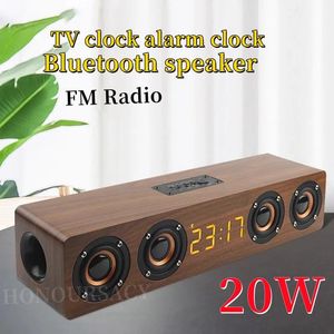 Altavoces 20W Bluetooth de madera Altavoz 4 altavoces Bar de sonido TV Echo Wall Home Theatre System Hifi Soundbox de calidad de sonido para PC/TV