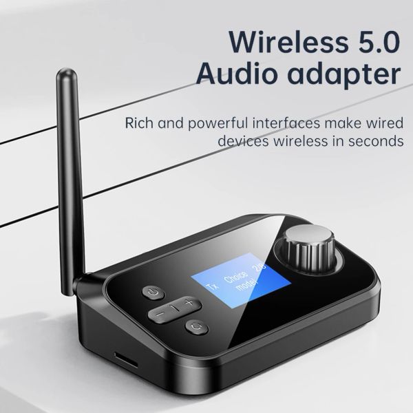 Haut-parleurs 3,5 mm Bluetooth 5.0 Musique stéréo émetteur sans émetteur Hands Hands Stereo Music Audio Wireless Receiver pour le haut-parleur de voiture PC TV
