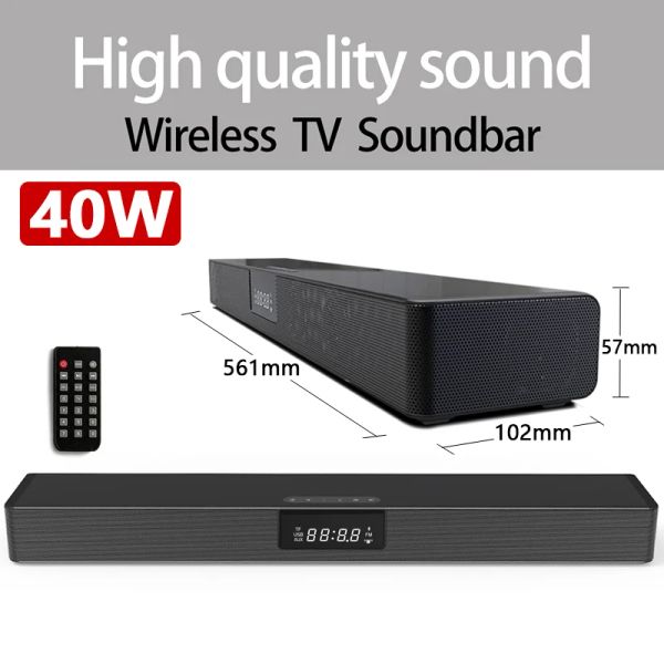 Altavoces Barra de sonido de cine en casa de 40 vatios Altavoz Bluetooth multifuncional de gran potencia Centro de música Subwoofer Pantalla LED para TV PC Computadora FM