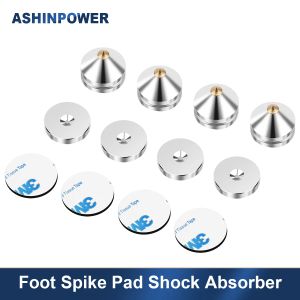 Luidsprekers 4 Stuks Ashinpower Aluminium Koper Demping Pad Shock Spikes HIFI Stand Voeten Luidspreker Audio Versterker CD Absorber Spike