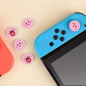 Haut-parleurs 4pcs / lot mignon rose en silicone stick stick poignées analoges caps joystick pour joie con switch oled lite giber accessoires de jeu