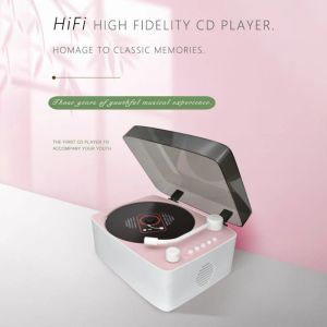 Haut-parleurs Lecteur CD 5V 2A Haut-parleur intégré Lecteur audio portable Lecteur DVD alimenté par batterie Bluetooth compatible avec télécommande