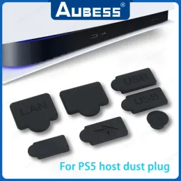 Haut-parleurs 7pcs Prises de poussière en silicone Définissez l'interface USB Couvrer la fiche à poussière pour PS5 PlayStation 5 Console de jeu Accessoires