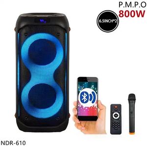 Luidsprekers 800 W Actieve luidspreker Outdoor Bluetooth Dual 6,5 inch DJ Party Box Draagbare FM-radio TWS Draadloze Karaoke Subwoofer Caixa De Som