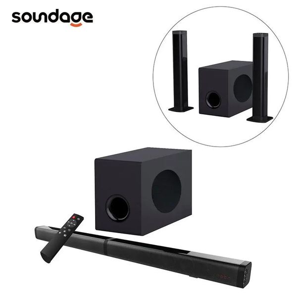 Haut-parleurs 80w TV Soundbar 2.1 Bluetooth haut-parleur 5.0 système de cinéma maison 3d Surround barre de son télécommande avec caisson de basses pour TV