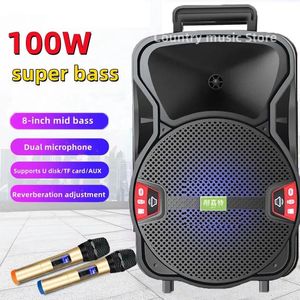 Haut-parleurs 8 pouces haute puissance karaoké Bluetooth haut-parleur Portable extérieur carré danse 360 stéréo Home cinéma caisson de basses avec micro Boom Box