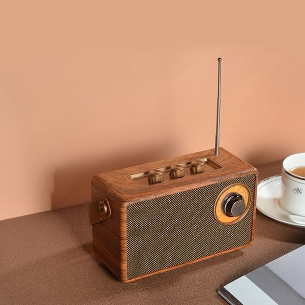 Altavoces A23 Receptor de radio FM clásico retro Altavoz Bluetooth portátil Reproductor de música estéreo Soporte para tarjeta TF U Disco AUX USB recargable