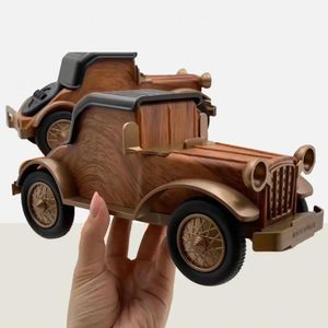 Altavoces A9, altavoz compatible con Bluetooth, patrón de madera, Retro, creativo, forma de coche, altavoz inalámbrico, soporte para teléfono móvil para el hogar